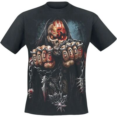 Musta Five Finger Death Punch Game Over T-paita - Unisex - M-kokoihin asti Musta Five Finger Death Punch Game Over T-paita - Unisex - M-kokoihin asti