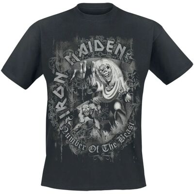 Iron Maiden Number Of The Beast Harmaa Sävy - T-paita - Mies Iron Maiden Number Of The Beast Harmaa Sävy - T-paita - Mies