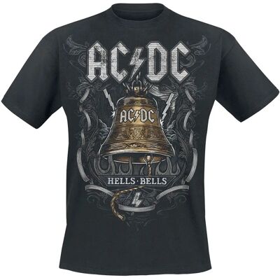 AC/DC Hells Bells T-shirt med korte ærmer - M - Sort AC/DC Hells Bells T-shirt med korte ærmer - M - Sort