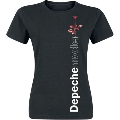 Depeche Mode Violator Side Rose Schwarzes T-Shirt - Kurzarm Musikt Tee Depeche Mode Violator Side Rose Schwarzes T-Shirt - Kurzarm Musikt Tee