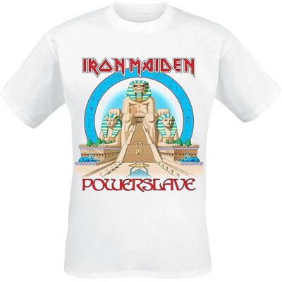 Iron Maiden Powerslave Tour T-Shirt - Kurzarm - Weiß - Offizielles Merchandise Iron Maiden Powerslave Tour T-Shirt - Kurzarm - Weiß - Offizielles Merchandise