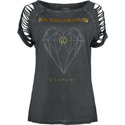 Rammstein Diamant Lyhythihainen T-Paita - Nainen - Tummanharmaa Rammstein Diamant Lyhythihainen T-Paita - Nainen - Tummanharmaa