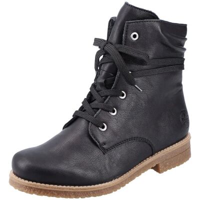 RIEKER Schwarze Lederimitat Stiefeletten - Schuhe RIEKER Schwarze Lederimitat Stiefeletten - Schuhe