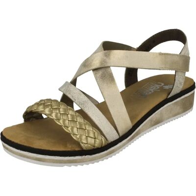 Rieker Kaz Sandaler Dam - Guld Beige Snäcka Rieker Kaz Sandaler Dam - Guld Beige Snäcka