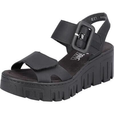 Rieker 68050-00 Damen Keilsandalette schwarz Rieker 68050-00 Damen Keilsandalette schwarz