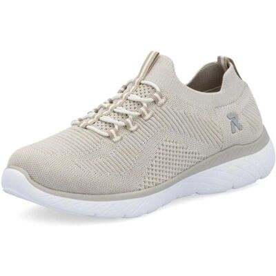 RIEKER Beigefarbene Slip-On Sneakers - Sportlich, Leicht, Komfortabel RIEKER Beigefarbene Slip-On Sneakers - Sportlich, Leicht, Komfortabel