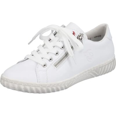 Rieker N0900-81 White Leather Zipper Shoes - Shoes Rieker N0900-81 White Leather Zipper Shoes - Shoes