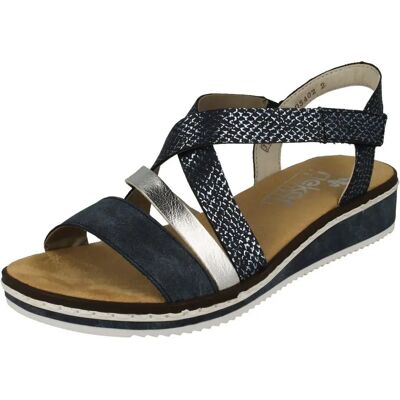 Rieker V3663-14 Sandales Femme bleu argent - Publicité Rieker V3663-14 Sandales Femme bleu argent - Publicité