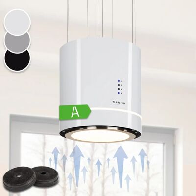 Klarstein Tron Ambience Island Range Hood - 540m³/h LED White Klarstein Tron Ambience Island Range Hood - 540m³/h LED White