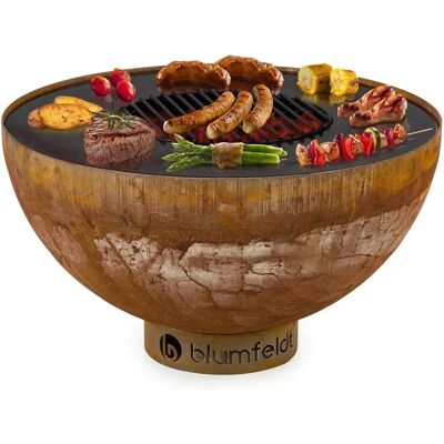 Blumfeldt Savage - Brasero en acier avec plancha, ø : 60,5cm, finition rouille - Extérieur - Publicité Blumfeldt Savage - Brasero en acier avec plancha, ø : 60,5cm, finition rouille - Extérieur - Publicité