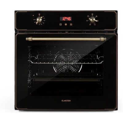 Four encastrable Klarstein Elizabeth design rétro 6 fonctions 50-250°C noir - Publicité Four encastrable Klarstein Elizabeth design rétro 6 fonctions 50-250°C noir - Publicité
