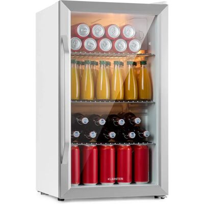 Réfrigérateur Klarstein Beersafe XXL Cristal Blanc - 80L, 3 étagères, porte en verre - Publicité Réfrigérateur Klarstein Beersafe XXL Cristal Blanc - 80L, 3 étagères, porte en verre - Publicité
