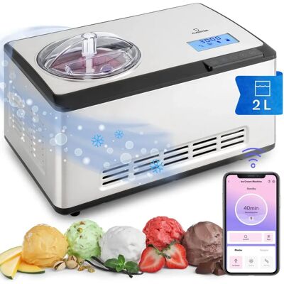 Klarstein Dolce Bacio Smart - Plata - Heladera de Helado Klarstein Dolce Bacio Smart - Plata - Heladera de Helado
