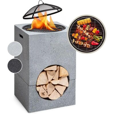 Hoguera Monolith de Blumfeldt con parrilla de acero - Fuego de jardín Hoguera Monolith de Blumfeldt con parrilla de acero - Fuego de jardín