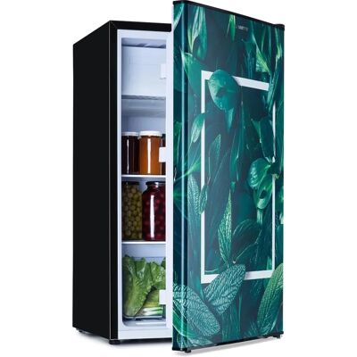 Klarstein CoolArt 79L - Refrigerador con congelador, clase E, congelador 9L, puerta de diseño Klarstein CoolArt 79L - Refrigerador con congelador, clase E, congelador 9L, puerta de diseño