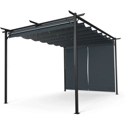 Blumfeldt Pantheon Robust - Pérgola - Estructura de acero resistente a la intemperie - Techo de poliéster resistente a los UV - Paneles laterales - Montaje fácil Blumfeldt Pantheon Robust - Pérgola - Estructura de acero resistente a la intemperie - Techo de poliéster resistente a los UV - Paneles laterales - Montaje fácil