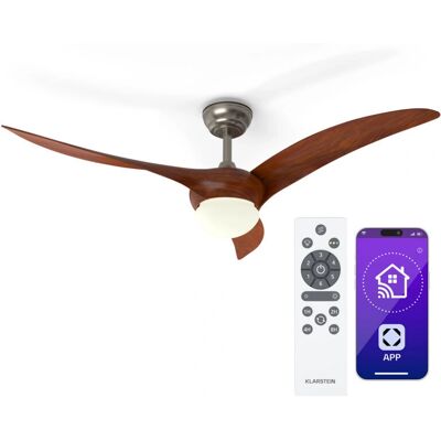 Ventilador de Techo Blumfeldt Monteverde - 132cm, Control remoto, WiFi, Luz regulable, E27 Ventilador de Techo Blumfeldt Monteverde - 132cm, Control remoto, WiFi, Luz regulable, E27