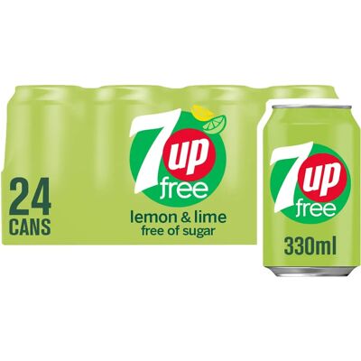 7UP - Free Lemon Lime - 330ml - Pack 24 - Soft Drink 7UP - Free Lemon Lime - 330ml - Pack 24 - Soft Drink