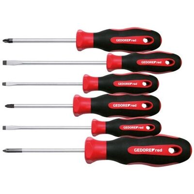 Zestaw śrubokrętów Gedore R38002106 Czerwony - Phillips i Płaski - 6 szt Zestaw śrubokrętów Gedore R38002106 Czerwony - Phillips i Płaski - 6 szt