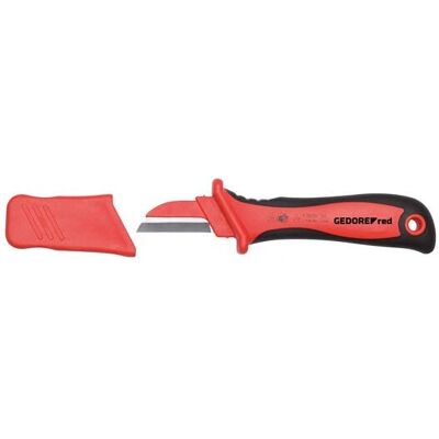 Gedore R93220028 Universalmesser - VDE-isoliert, Gerade Klinge, Rot Gedore R93220028 Universalmesser - VDE-isoliert, Gerade Klinge, Rot