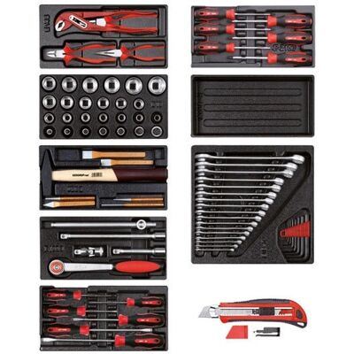 Set di attrezzi Gedore R21010000 - 82 pezzi, 8 moduli, rosso Set di attrezzi Gedore R21010000 - 82 pezzi, 8 moduli, rosso