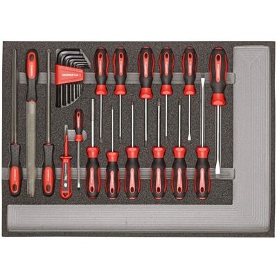 Gedore R22350002 - Skruetrekker- og filer sett - 26 deler Gedore R22350002 - Skruetrekker- og filer sett - 26 deler