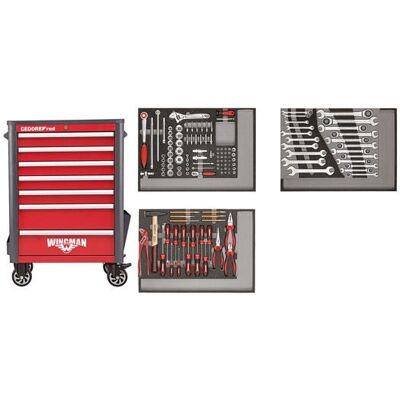 Gedore R22071004 Værktøjsvogn - 7 skuffer, 129 værktøjer, industrielt Gedore R22071004 Værktøjsvogn - 7 skuffer, 129 værktøjer, industrielt