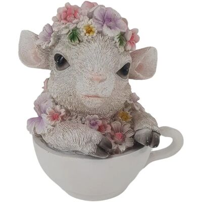 Pflanzen-Kölle Schaf mit Blumen in Tasse - Dekofigur Pflanzen-Kölle Schaf mit Blumen in Tasse - Dekofigur
