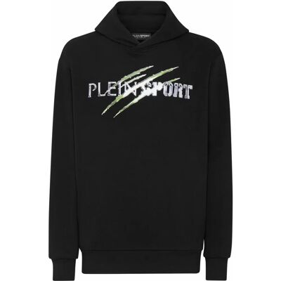 Plein Sport Hoodie Chrome Scratch Zwart Groen L - Hoodie Plein Sport Hoodie Chrome Scratch Zwart Groen L - Hoodie