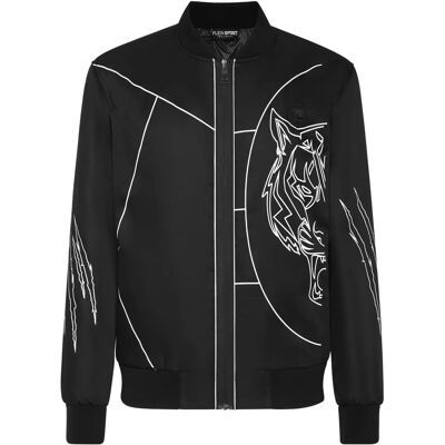 PLEIN SPORT Tiger Court Editie Jas - Unisex - Zwart - XL PLEIN SPORT Tiger Court Editie Jas - Unisex - Zwart - XL