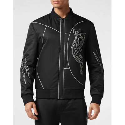 Plein Sport Tiger Court Jas - Unisex - Zwart - 2XL Plein Sport Tiger Court Jas - Unisex - Zwart - 2XL