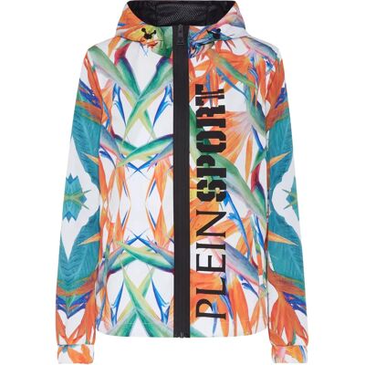PLEIN SPORT Blaue Blumen Windjacke - Jacke PLEIN SPORT Blaue Blumen Windjacke - Jacke