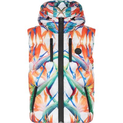 Dames gewatteerde mouwloze hoodie vest Plein Sport - roze - L Dames gewatteerde mouwloze hoodie vest Plein Sport - roze - L