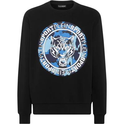 Plein Sport Carbon Tiger Sweatshirt - Fleece, Camouflage, Zwart - Sweatshirt Plein Sport Carbon Tiger Sweatshirt - Fleece, Camouflage, Zwart - Sweatshirt