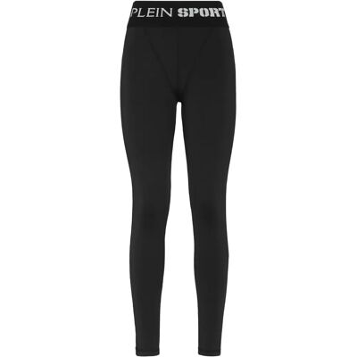 PLEIN SPORT Leggings Push Up Dames - L - Zwart - Broeken PLEIN SPORT Leggings Push Up Dames - L - Zwart - Broeken