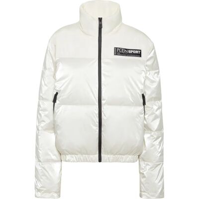 Plein Sport Witte XL Jas - Isolerende Bomberjas Plein Sport Witte XL Jas - Isolerende Bomberjas