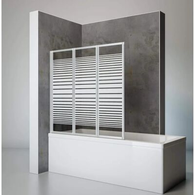 Schulte Paroi de douche - 3 panneaux, pliable, 127x120cm, blanc, verre transparent - Publicité Schulte Paroi de douche - 3 panneaux, pliable, 127x120cm, blanc, verre transparent - Publicité