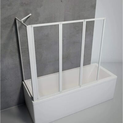 Paroi de baignoire Schulte - Verre de sécurité, pliable, profil blanc - Publicité Paroi de baignoire Schulte - Verre de sécurité, pliable, profil blanc - Publicité