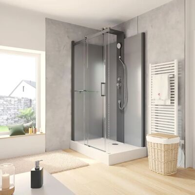 Schulte Korsika Wellness-Duschkabine - Komplett, Schwarz, 120x80 cm Schulte Korsika Wellness-Duschkabine - Komplett, Schwarz, 120x80 cm