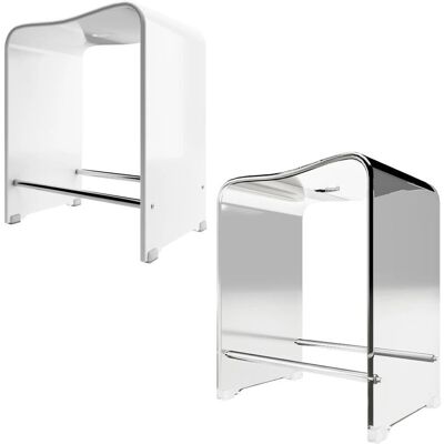 Schulte Ergonomischer Badezimmerhocker - 39x27x47cm - Weiß Schulte Ergonomischer Badezimmerhocker - 39x27x47cm - Weiß