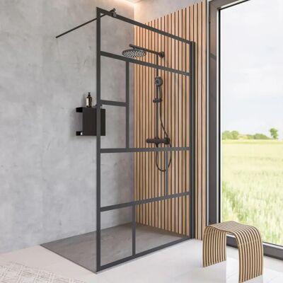 SCHULTE - Alexa Style 2.0 - 90 x 200 cm - Mattschwarz - Walk-in-Duschkabine SCHULTE - Alexa Style 2.0 - 90 x 200 cm - Mattschwarz - Walk-in-Duschkabine