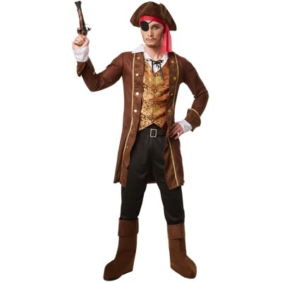 TecTake Pirate King Costume - Pirate, Gold Details, Classic TecTake Pirate King Costume - Pirate, Gold Details, Classic