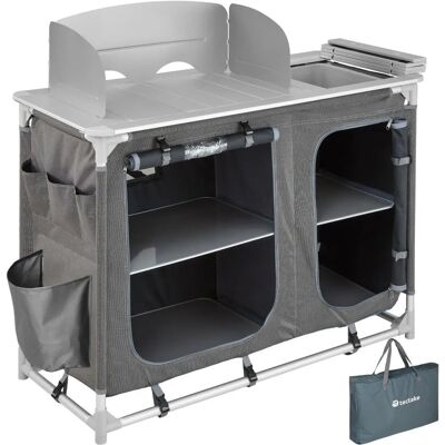 Tectake kempingová kuchyň - 116x52x107 černá/šedá Tectake kempingová kuchyň - 116x52x107 černá/šedá