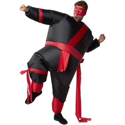 tectake Inflatable ninja costume - black/red tectake Inflatable ninja costume - black/red