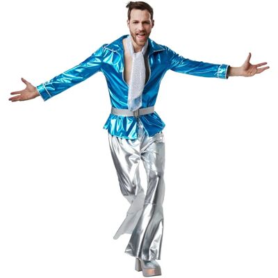 TecTake GmbH Disco Master - Mens Costume - Blue TecTake GmbH Disco Master - Mens Costume - Blue