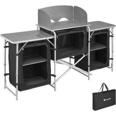 Kempingová kuchyně TecTake - Černá - 172x52x104cm - Kempingová kuchyně Kempingová kuchyně TecTake - Černá - 172x52x104cm - Kempingová kuchyně