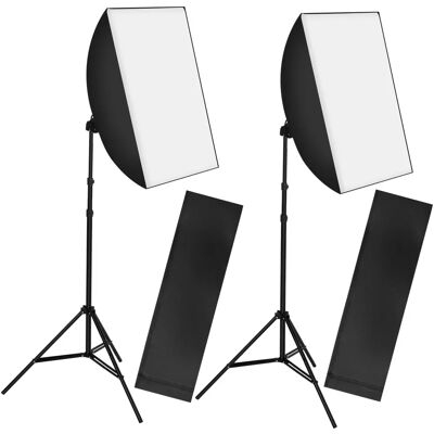 Sada studiového osvětlení Tectake s Softboxem, Stativem a Taškou - Černá Sada studiového osvětlení Tectake s Softboxem, Stativem a Taškou - Černá