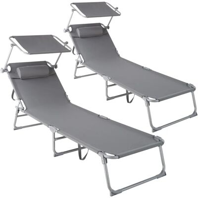 TecTake 403414 Beach Chair - Grey Sunbed TecTake 403414 Beach Chair - Grey Sunbed