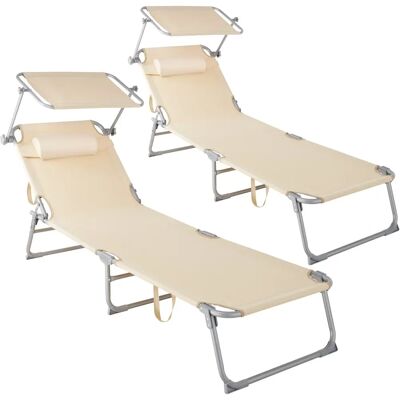 Tectake Modell 403418 - Verstellbarer Strandstuhl - Beige Tectake Modell 403418 - Verstellbarer Strandstuhl - Beige
