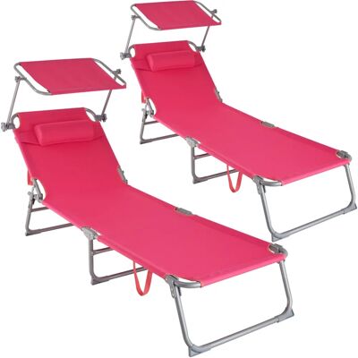 Tectake Pink Stahl Sonnenliege - Garten Relaxen Tectake Pink Stahl Sonnenliege - Garten Relaxen